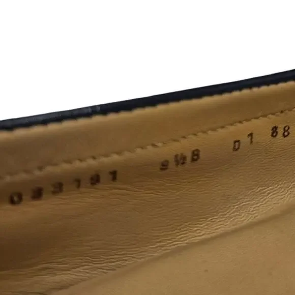 Cole Haan Patent Black Leather Shoes Talia Slip On Gold Hardware Sz 9.5 - Picture 9 of 9